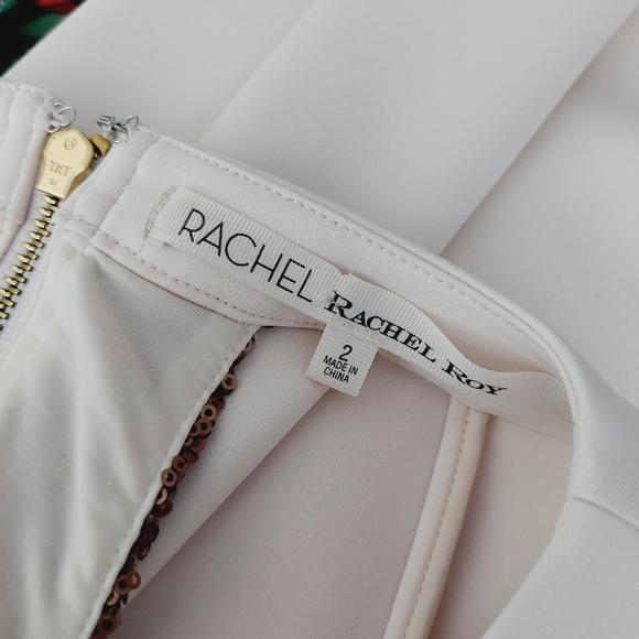 RACHEL Rachel Roy Long Sleeve Cut Out Back Sequined Dress P415 - Picture 10 of 12